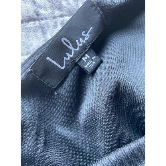 Lulus Last Forever one shoulder dress women’s size M black ruffle event elegant - Picture 4 of 5